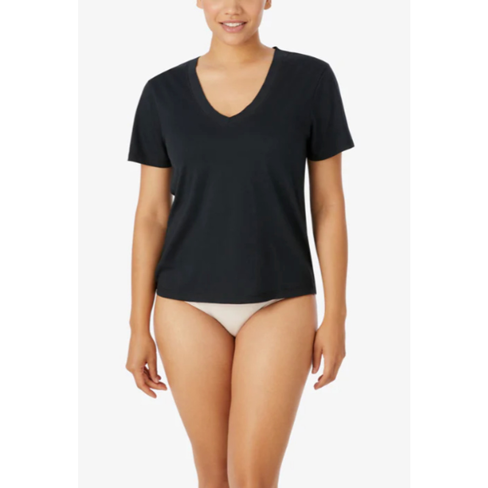 Lot of two Deep‎ V-neck women Tee Black size M - In common New !